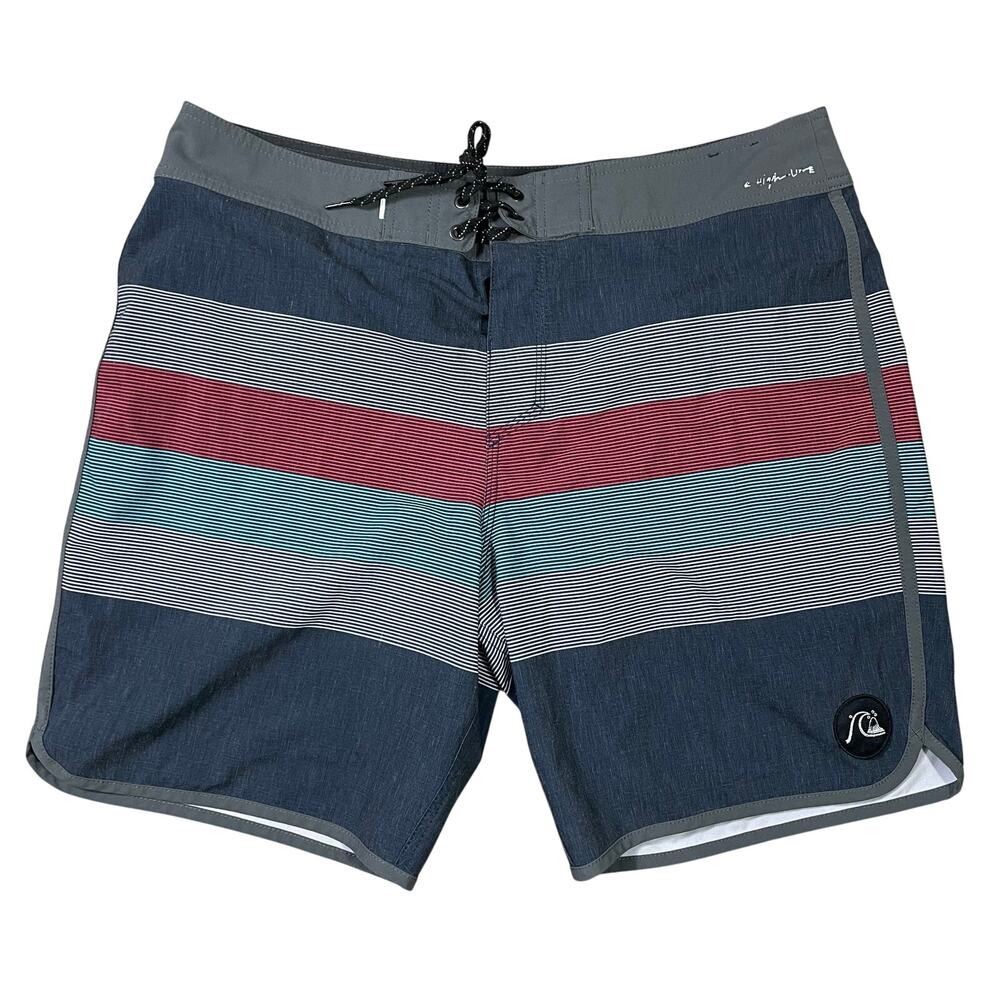 Quiksilver Highline‎ Men's 36 Board Shorts Swim Trunks Striped 4-Way Stretch